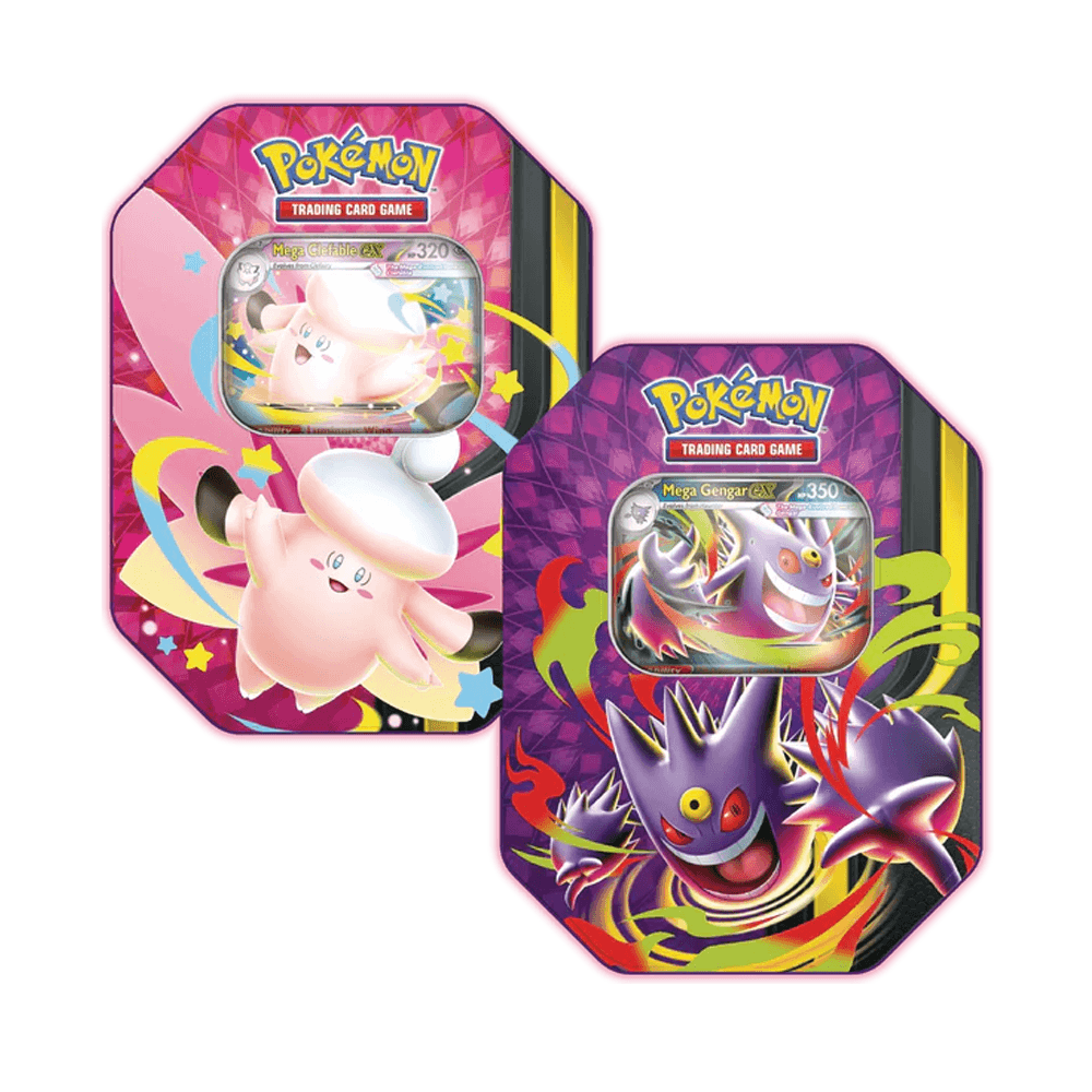 Mega Moonlit Tin 2pack Bundle 1 Gengar & 1 Clefable